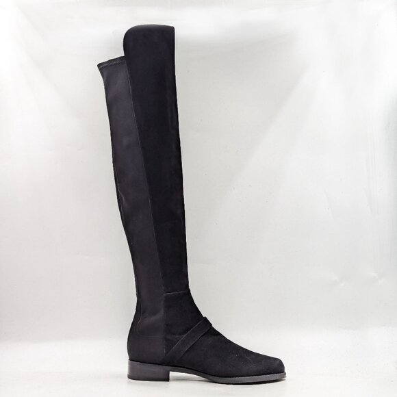 Stuart Weitzman Women Stella 5050 Black Suede Over The Knee Buckle Boots size 9 - Picture 8 of 11